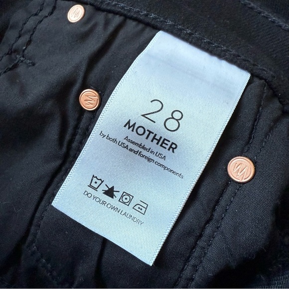 NWOT MOTHER Tomcat High Rise Ankle Straight Jeans Lasting Impression Black Denim - Picture 10 of 13